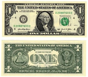 2021 USA 1 Dollar Banknote United States of America UNC P549 D - Cleveland OH - Picture 1 of 1