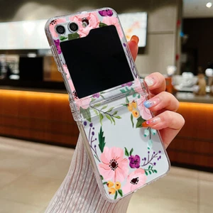 For Samsung Galaxy Z Flip6 Flip5 Flip4 Flip3 Flower Shockproof Case Hinge Cover - Picture 1 of 22
