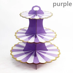 1 Set 3-Layer Round Cardboard Cupcake Desserts Stands Display Banquet Party Prom - Picture 1 of 14