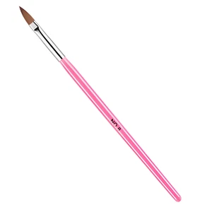 Pincel acrílico talla 8 con mango de madera rosa forma de lengua de gato - Imagen 1 de 1