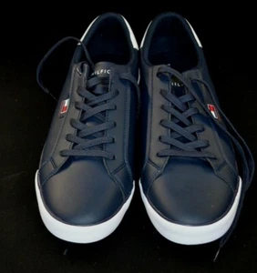 Tommy Hilfiger Sneakers Uomo Navy Disegno Bicolore Con Logo Taglia 11,5 - Foto 1 di 4