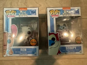 Lot Of 2 Funko #164 &  #165 REN & STIMPY CHASE (w/ SOFT POP PROTECTOR) - Picture 1 of 11