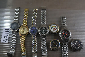 8pc Vintage CITIZEN Chronograph Eco-Drive Good Dial w Band Parts Watch  RunAsIs