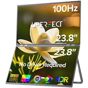 23,8" Dual Monitor Tragbar Bildschirm 100Hz Faltbarer Laptop Screen Extender - Bild 1 von 7