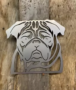 PUG DOG LINDO ARTE DE PARED DE ACERO RAZA PEDIGRÍ HOGAR JARDÍN DECORACIÓN REGALO DECORATIVO - Imagen 1 de 2