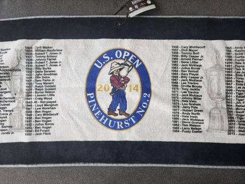 RARE 2014 Pinehurst No. 2 U.S. Open Towel With Every U.S. Open Winner in History Cover