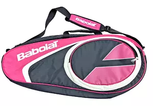 Babolat Tennis Racquet Bag Hot Pink & Black Two (2) Zipper Compartments + Pocket - Picture 1 of 6