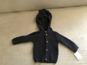 New Carters Baby Sweater Hoodie Cotton Knit w/ Bear Ears Gray - 3 Months Infant - Bild 1 von 8
