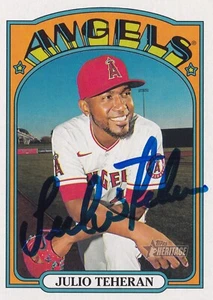 JULIO TEHERAN SIGNED AUTO'D 2021 TOPPS HERITAGE CARD #225 LOS ANGELES ANGELS - Picture 1 of 4