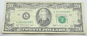 1990 Vintage $20 Federal Reserve Note - San Francisco - L - Twenty Dollar Bill - Picture 1 of 2
