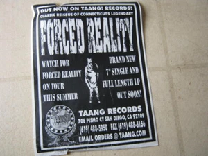 FORCED REALITY 1999 TAANG! RECORDS CT H/C PUNK PROMOTIONAL POSTER 100 Demons - Picture 1 of 2