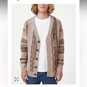 3D Strick Pullover Cardigan Herren Large Coogie Style Cobain Grunge Baumwolle On - Bild 1 von 12