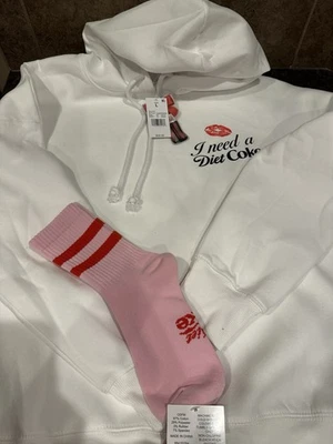 Sudadera con Capucha Diet Coke L Blanca "Necesito una Coca-Cola Diet" Recibo y Calcetines Rosa ENVÍO GRATUITO Foto 1 de 3