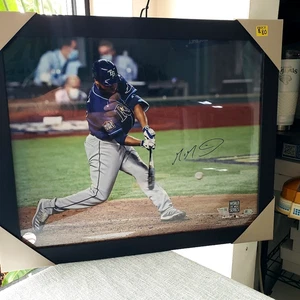 Tampa Bay Rays 2020 World Series Manuel Margot Photo w/COA 22" x 18" x 1/2"Frame - Picture 1 of 1