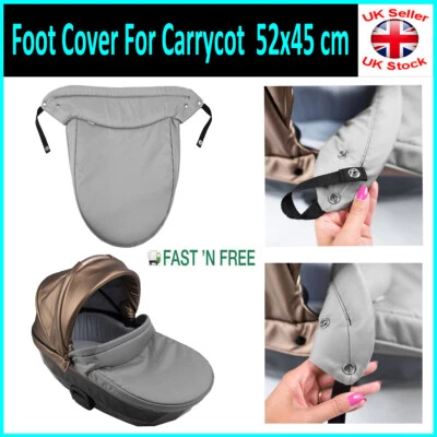 Universal Fußabdeckung für Carrycot mit Druckknöpfen Poppers Ersatz Neu 52x45cm