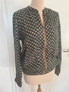 Dünner Blouson aus Viskose dunkelgrün bedruckt Gr. 38 von Cream - Bild 1 von 3
