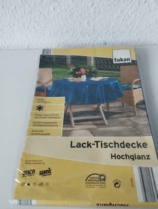 tukan Lack-Tischdecke marine blau Hochglanz Durchmesser 160cm NEu - Bild 1 von 2