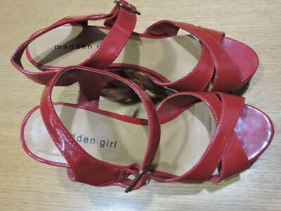 Madden девочка совершенно красный патент синтетическая платформа многоцветный 5» клинья размер 8N - Изображение 1 из 4