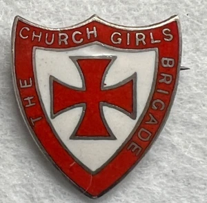 INSIGNIA PIN ESMALTADA ESCUDO BRIGADA NIÑAS IGLESIA VINTAGE - Imagen 1 de 3