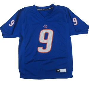 Boise State Broncos #9 Adidas Football Jersey Youth Boys Large 14 / 16 Blue - Picture 1 of 10