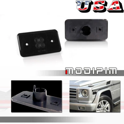 Black Lens Front Side Marker Light Housings For 2002-15 Mercedes Benz G550 G500 - Image 1 of 4