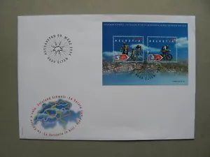 SWITZERLAND, cover FDC 2004, S/S Switzerland bicycle land - Picture 1 of 1