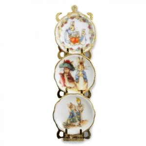 Dolls House Peter Rabbit Hanging Plate Rack Ornament Reutter Porcelain Accessory - Picture 1 of 8
