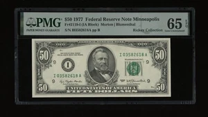 DBR 1977 $50 FRN Minneapolis Gem Fr. 2119-I PMG 65 EPQ Serial I03582618A - Picture 1 of 2