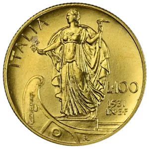 ITALIA Oro 100 Lire 1931-R Anno IX Roma Zecca Vittorio Emanuele III Brillante UNC - Foto 1 di 2