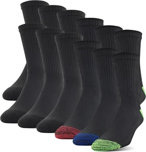 Herren Polyester Halbkissen mittlere Crew Socken, 12er-Pack - Bild 1 von 5