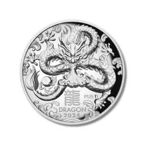 2024 Australia Lunar Series III Year of the Dragon 1 oz Silver High Relief Proof - Picture 1 of 5