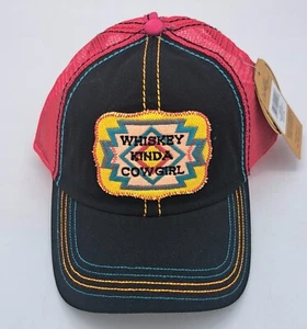 WHISKEY COWGIRL CATCHFLY PONYTAIL BASEBALL CAP / HAT Whiskey Kind of Cowgirl - Picture 1 of 7