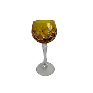Bicchiere vino cristallo giallo ambra piombo cristallo CORDIAL ricambio calice - Foto 1 di 5