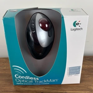 Logitech Cordless Optical TrackMan Mouse T-RB22 with Receiver & Disc - Bild 1 von 12