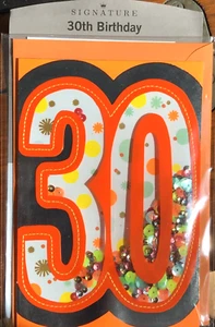 Birthday Card for 30th Birthday "BIG YEAR! BIG FUN!" w/Confetti! Hallmark - Picture 1 of 4