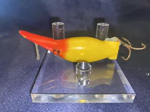 Señuelo vintage Jensen Eddie Pope Hot Shot M5 amarillo rojo crankbait - Imagen 1 de 2