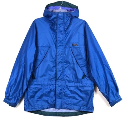 Jaqueta de chuva vintage 1994 Patagonia Super Pluma Gridman zíper azul 83490 masculina P - Imagem 1 de 4
