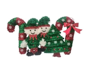 Vintage Weihnachten Urlaub hängende Lametta Zuckerstange, Elfe, Baumschmuck - Bild 1 von 12