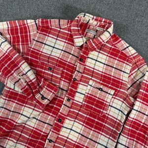 Gustin Flannel Shirt Mens Large Button Up Red White Plaid Long Sleeve Outdoors - Picture 1 of 9