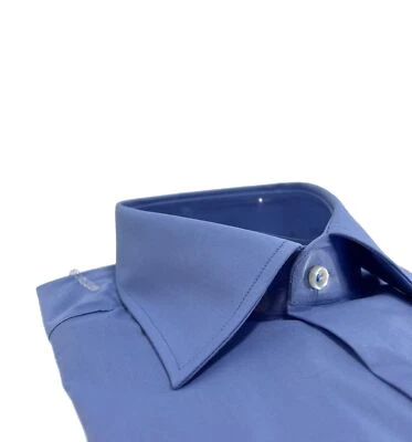 Camicia uomo Bagariny sartoriale cotone popeline cielo regular fit Made in Italy - Immagine 1 di 4