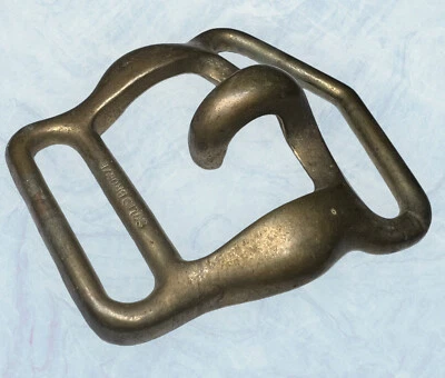 Arnés ecuestre antiguo de bronce macizo con hebilla de caballo Foto 1 de 4