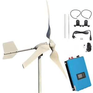 Kit completo turbina eolica 3KW 3 fogli con inverter On Grid da 48V a 220VAC - Foto 1 di 13