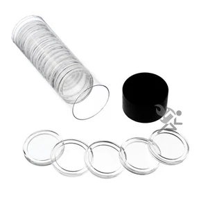 Portamonedas de cuarto de dólar de Estados Unidos, tubo cápsula negro y 20 Air-Tite A24 ajuste directo - Imagen 1 de 3