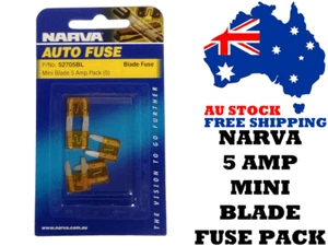 Narva 52705BL 5 AMP MINI Blade Fuse Pack - Car Amplifiers, Auto Electrical - Picture 1 of 1