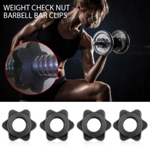 4PC Weight Check Nut Barbell Bar Clips Spin Lock Screw Dumbbell Spinlock CollaAG - Picture 1 of 7