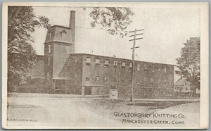 MANCHESTER GREEN CT GLASTONBURY KNITTING CO. ANTIQUE POSTCARD - Picture 1 of 2