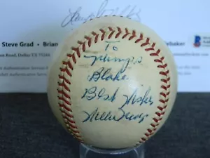WILLIE MAYS New York Giants Vintage Signed Giles Baseball BECKETT LOA PROVENANCE - Picture 1 of 12