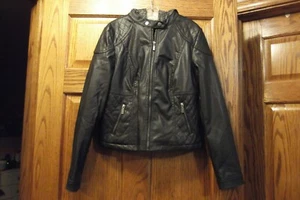 New Look Faux Leather Hooded Jacket size M Juniors - Picture 1 of 8