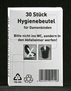 Hygienebeutel Bag Hygienetüten Kunststoff PE weiß 6 x 30 Stück = 180 Stück - Bild 1 von 3
