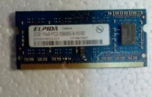 Elpida 2GB DDR3 RAM 1Rx8 PC3-10600S EBJ20UF8BCS0-DJ-F - Picture 1 of 1